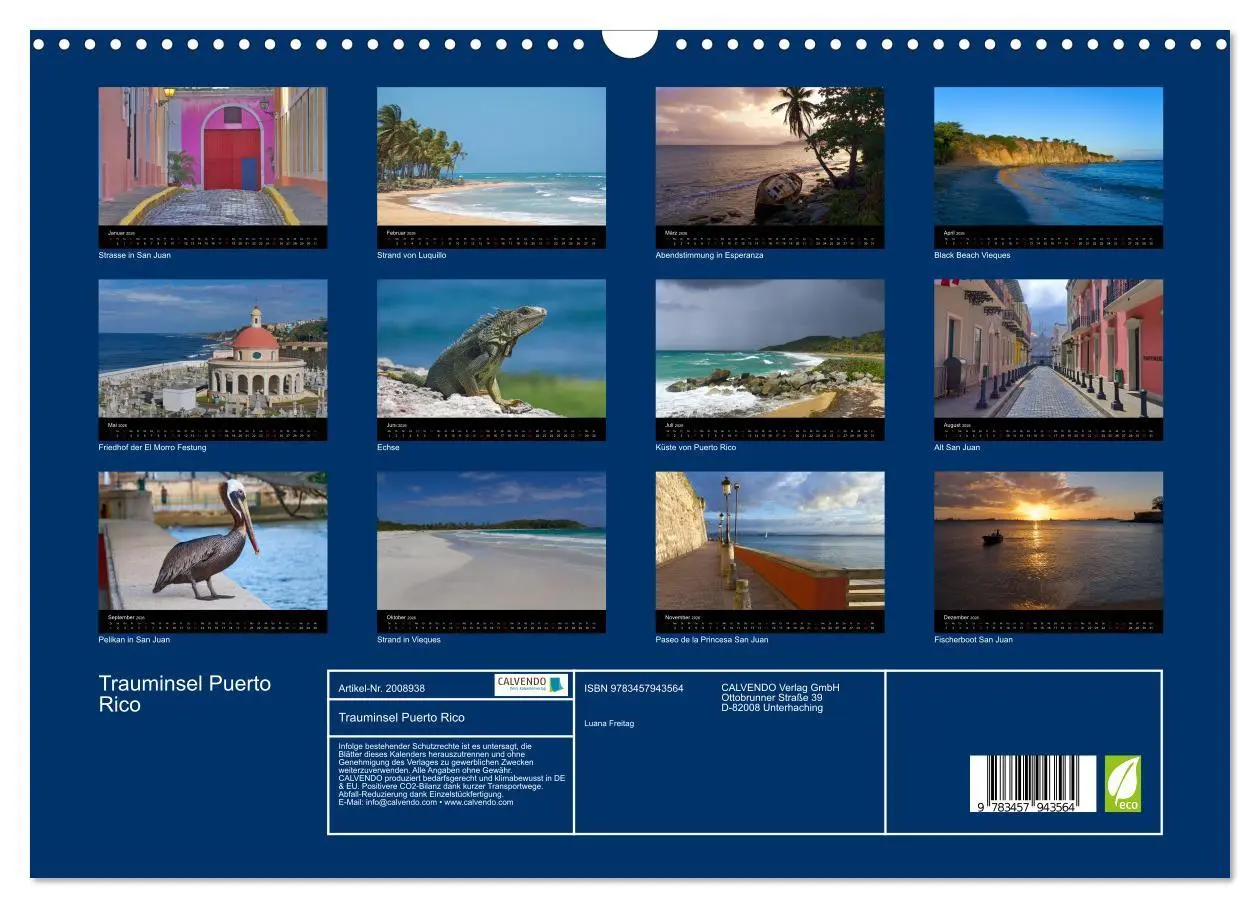 Bild: 9783457943564 | Trauminsel Puerto Rico (Wandkalender 2026 DIN A3 quer), CALVENDO...