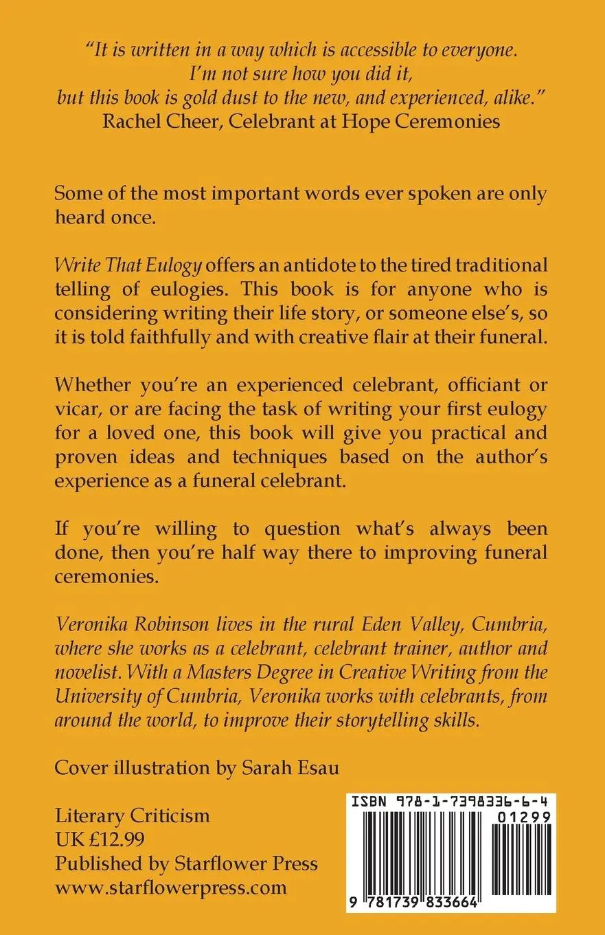 Rückseite: 9781739833664 | Write That Eulogy | Veronika Sophia Robinson | Taschenbuch | Englisch