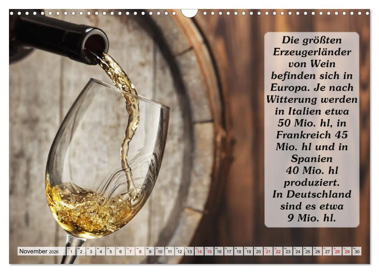 Bild: 9783457623664 | Wissenswertes über Wein (Wandkalender 2026 DIN A3 quer), CALVENDO...