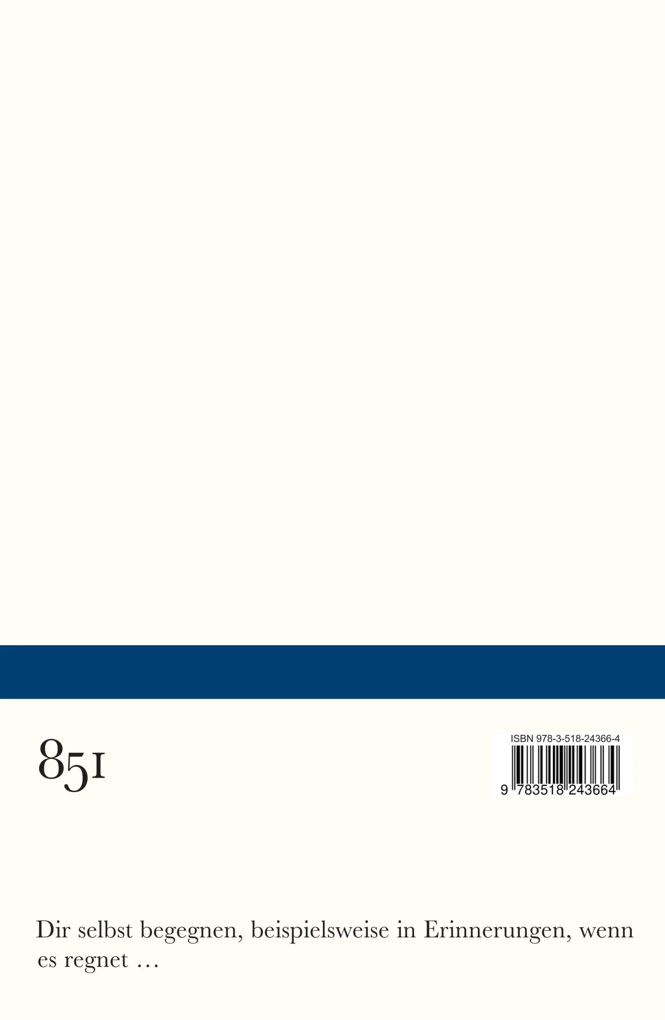 Rückseite: 9783518243664 | Der Letzte | Erzählung | Hermann Lenz | Taschenbuch | 132 S. | Deutsch