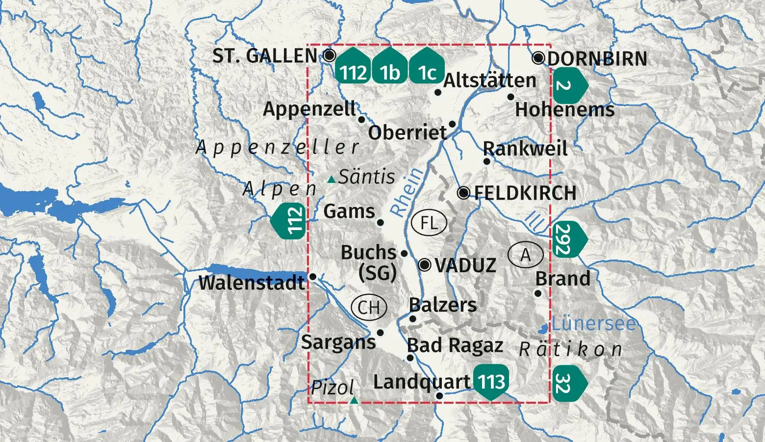 Bild: 9783991543664 | KOMPASS Wanderkarte 21 Liechtenstein, Feldkirch, Vaduz 1:50.000 | 2025