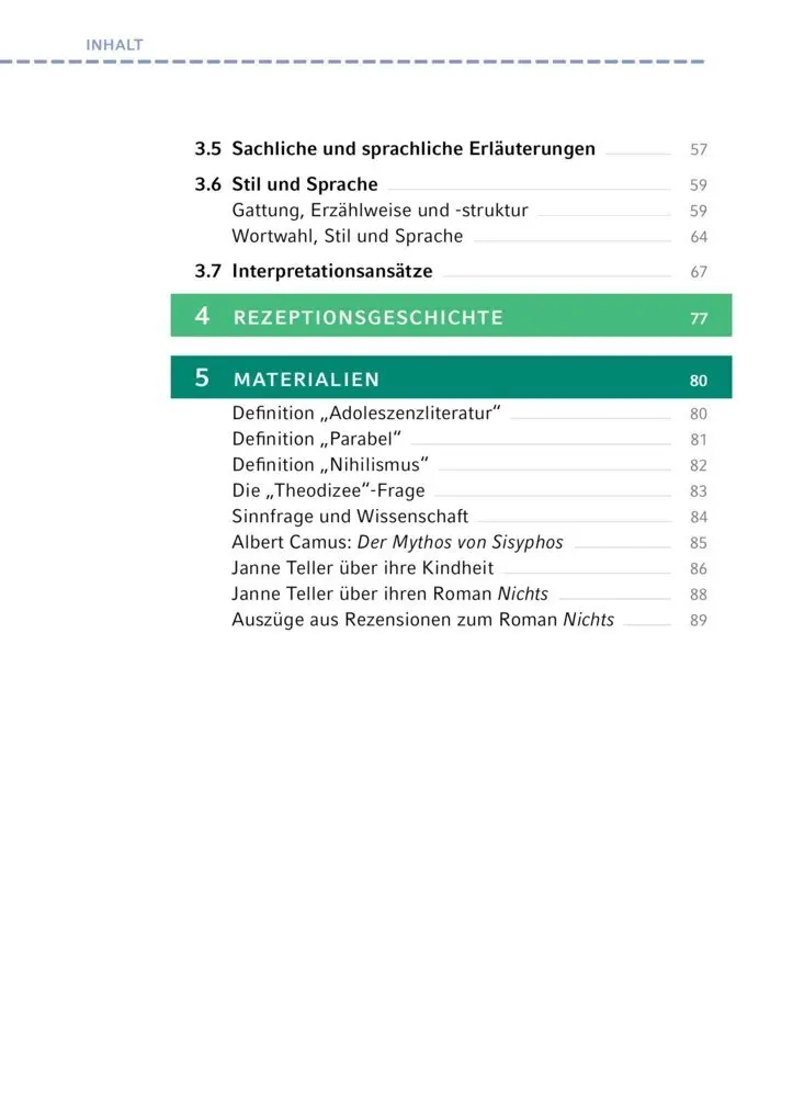 Bild: 9783129303764 | Nichts von Janne Teller | Textanalyse und Interpretation | Teller