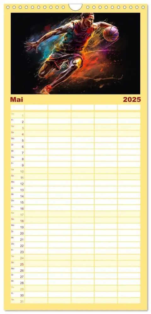 Bild: 9783457093764 | Familienplaner 2025 - Faszination Basketball mit 5 Spalten...