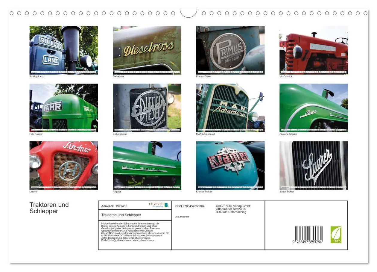Bild: 9783457853764 | Traktoren und Schlepper (Wandkalender 2026 DIN A3 quer), CALVENDO...