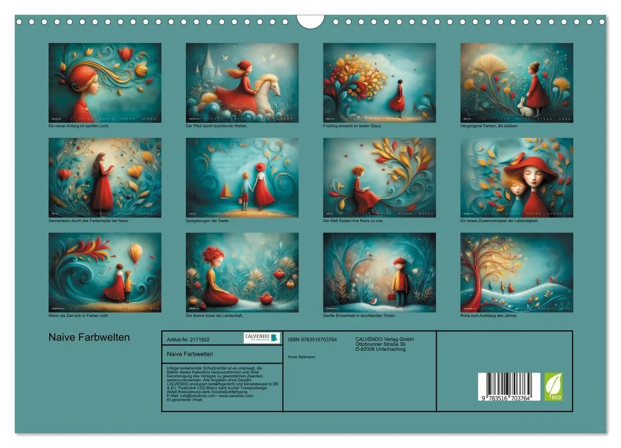 Bild: 9783516703764 | Naive Farbwelten (Wandkalender 2026 DIN A3 quer), CALVENDO...