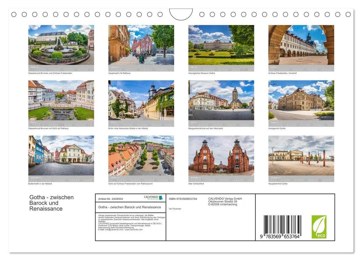 Bild: 9783569653764 | Gotha - zwischen Barock und Renaissance (Wandkalender 2027 DIN A4...