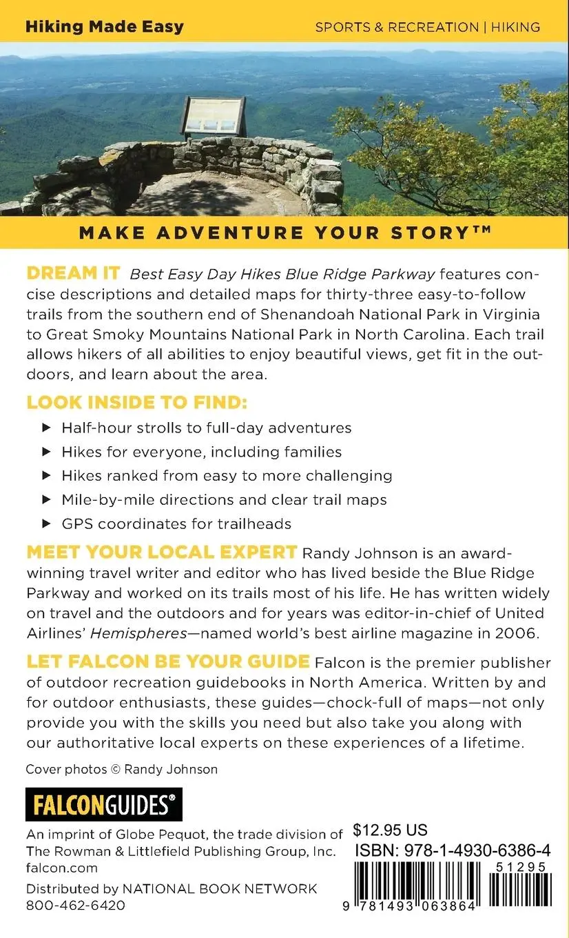 Rückseite: 9781493063864 | Best Easy Day Hikes Blue Ridge Parkway | Randy Johnson | Taschenbuch