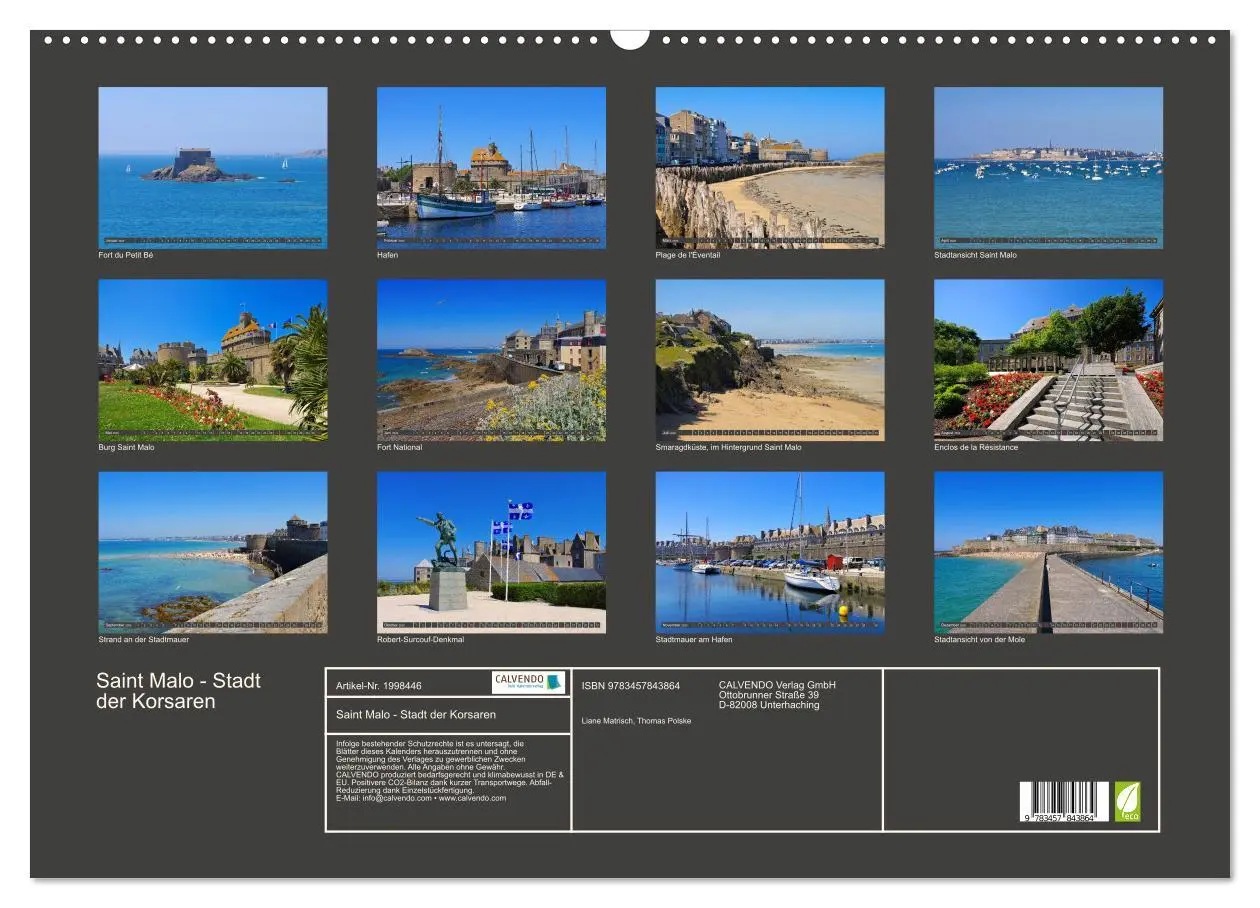Bild: 9783457843864 | Saint Malo - Stadt der Korsaren (Wandkalender 2026 DIN A2 quer),...