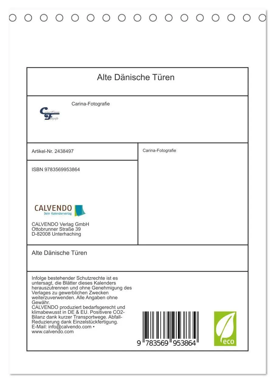 Bild: 9783569953864 | Alte Dänische Türen (Tischkalender 2027 DIN A5 hoch), CALVENDO...