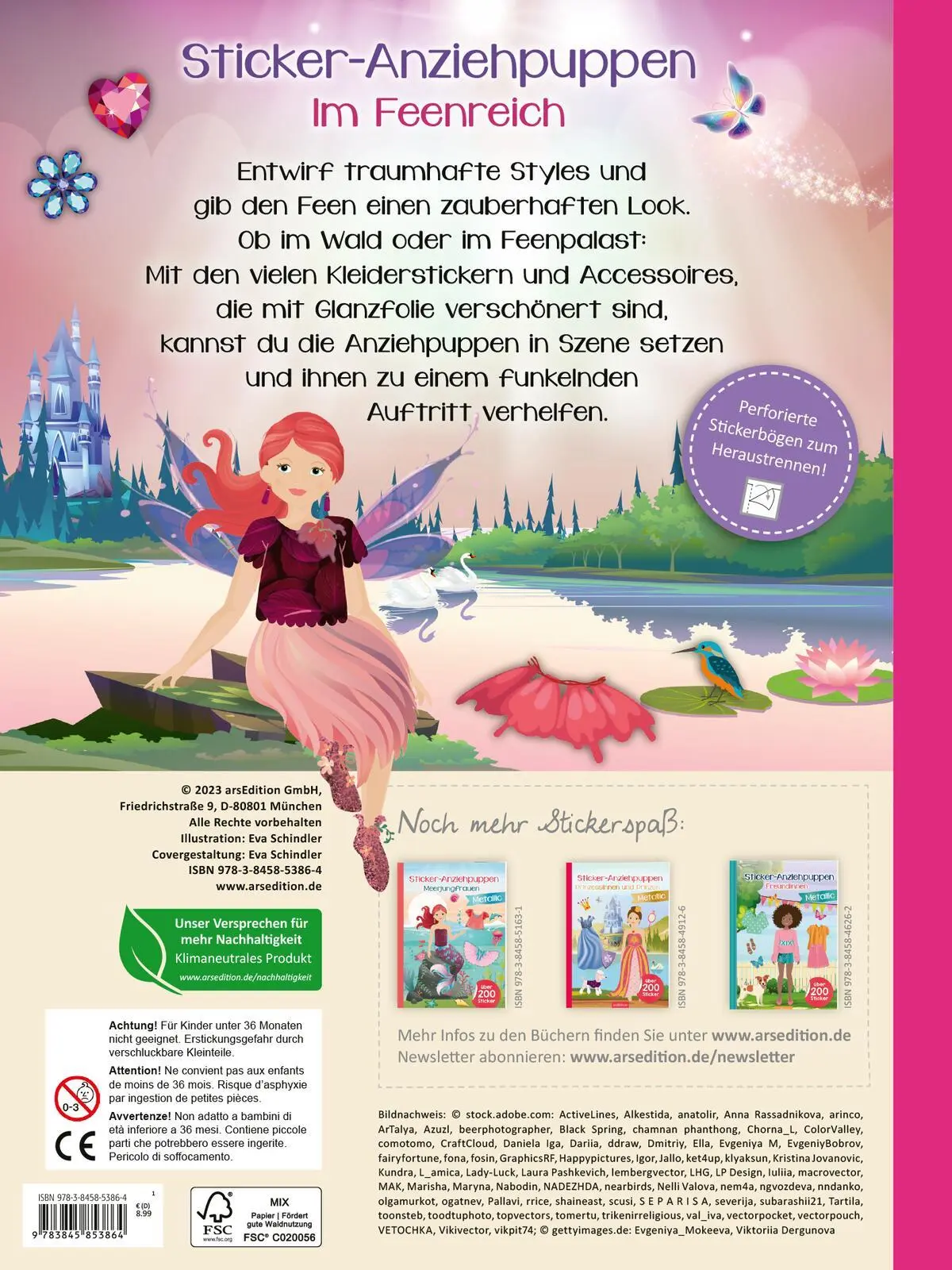 Rückseite: 9783845853864 | Sticker-Anziehpuppen Metallic - Im Feenreich | Eva Schindler | Buch