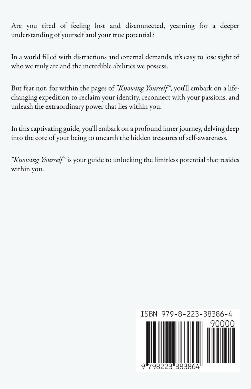 Rückseite: 9798223383864 | Knowing Yourself | A Journey to Self-Awareness and Personal Growth