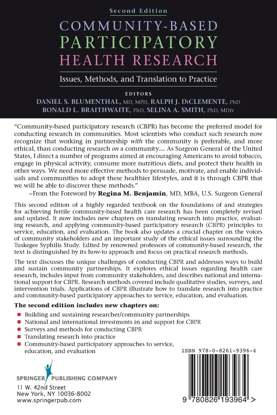 Rückseite: 9780826193964 | Community-Based Participatory Health Research | Blumenthal (u. a.)