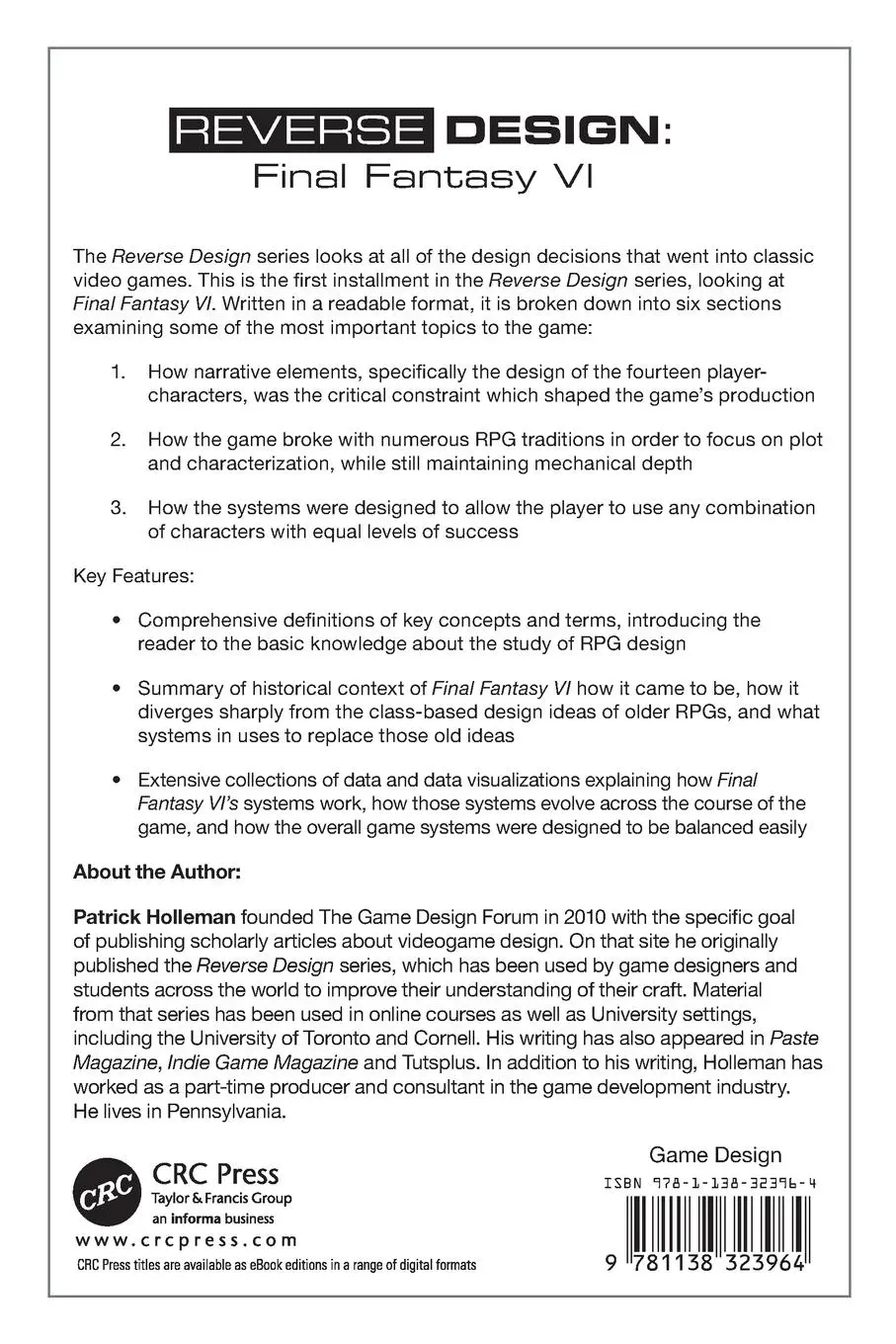 Rückseite: 9781138323964 | Reverse Design | Final Fantasy VI | Patrick Holleman | Taschenbuch