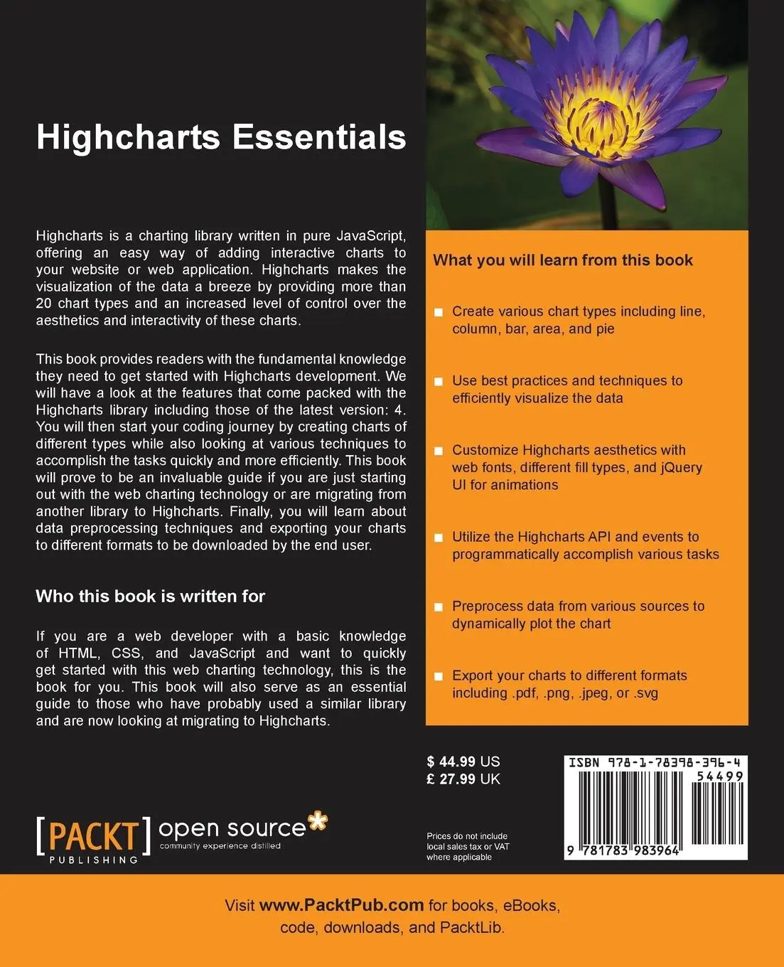 Rückseite: 9781783983964 | Highcharts Essentials | Bilal Shahid | Taschenbuch | Englisch | 2014