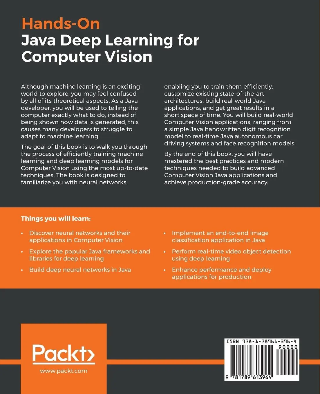 Rückseite: 9781789613964 | Hands-On Java Deep Learning for Computer Vision | Klevis Ramo | Buch