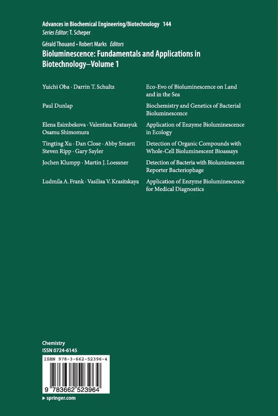 Rückseite: 9783662523964 | Bioluminescence: Fundamentals and Applications in Biotechnology -...