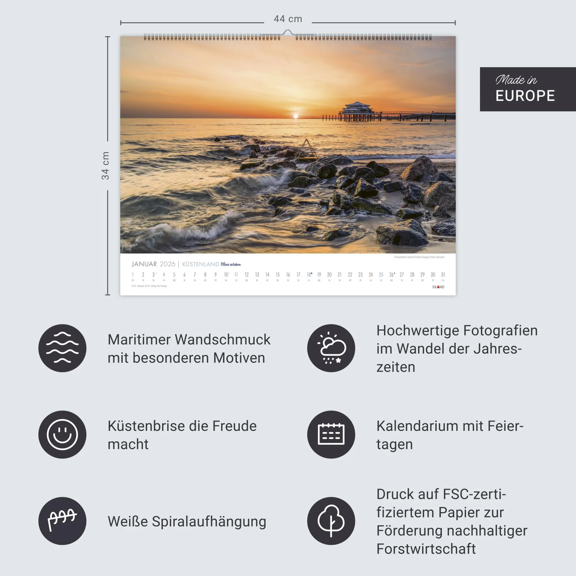 Bild: 9783964023964 | Küstenland Kalender 2026 - Meer erleben | Eiland | Kalender | 13 S.