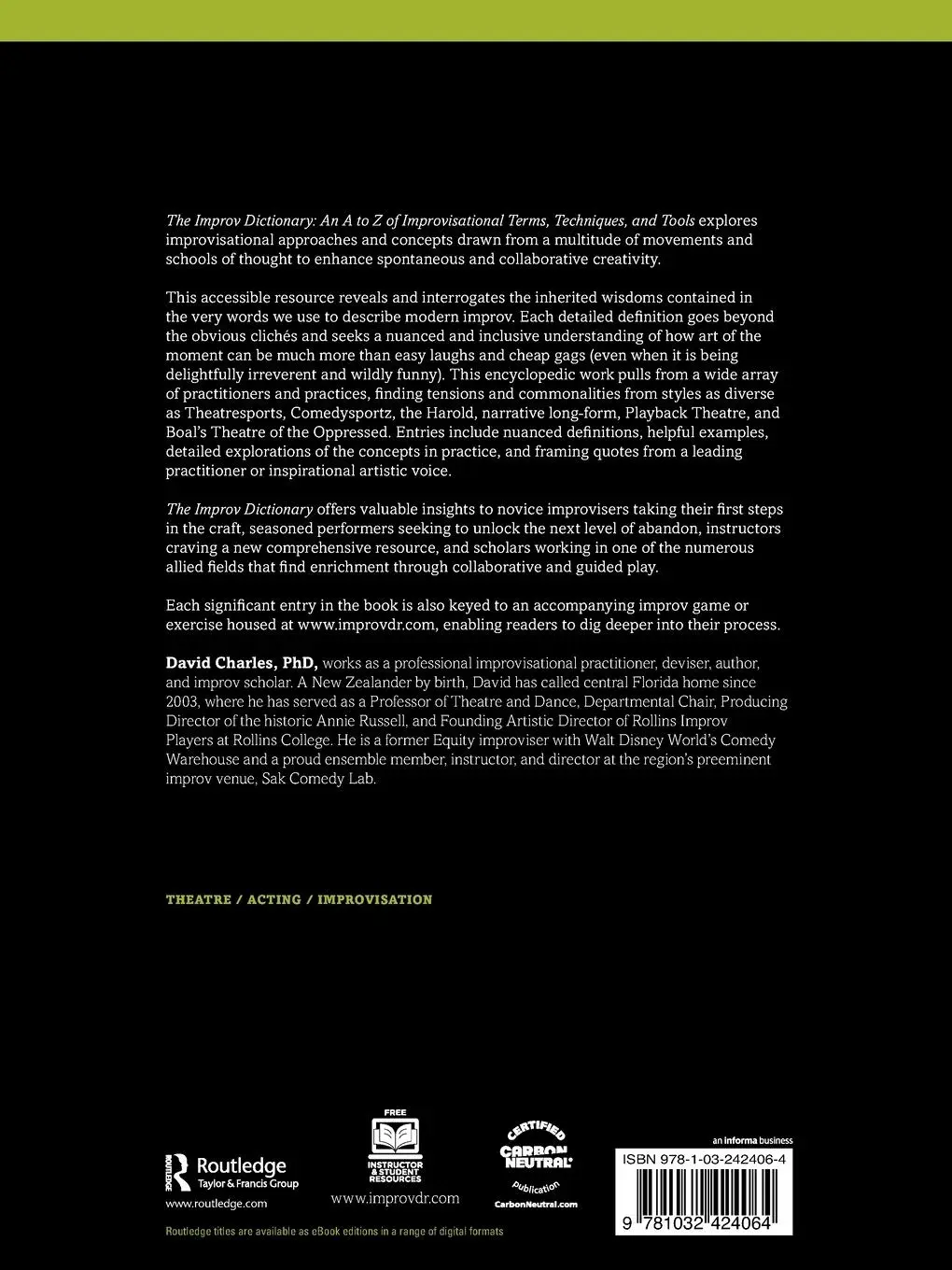 Rückseite: 9781032424064 | The Improv Dictionary | David Charles | Taschenbuch | Englisch | 2024