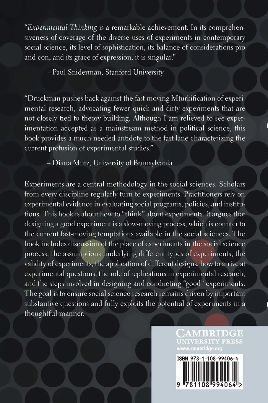 Rückseite: 9781108994064 | Experimental Thinking | James N. Druckman | Taschenbuch | Paperback