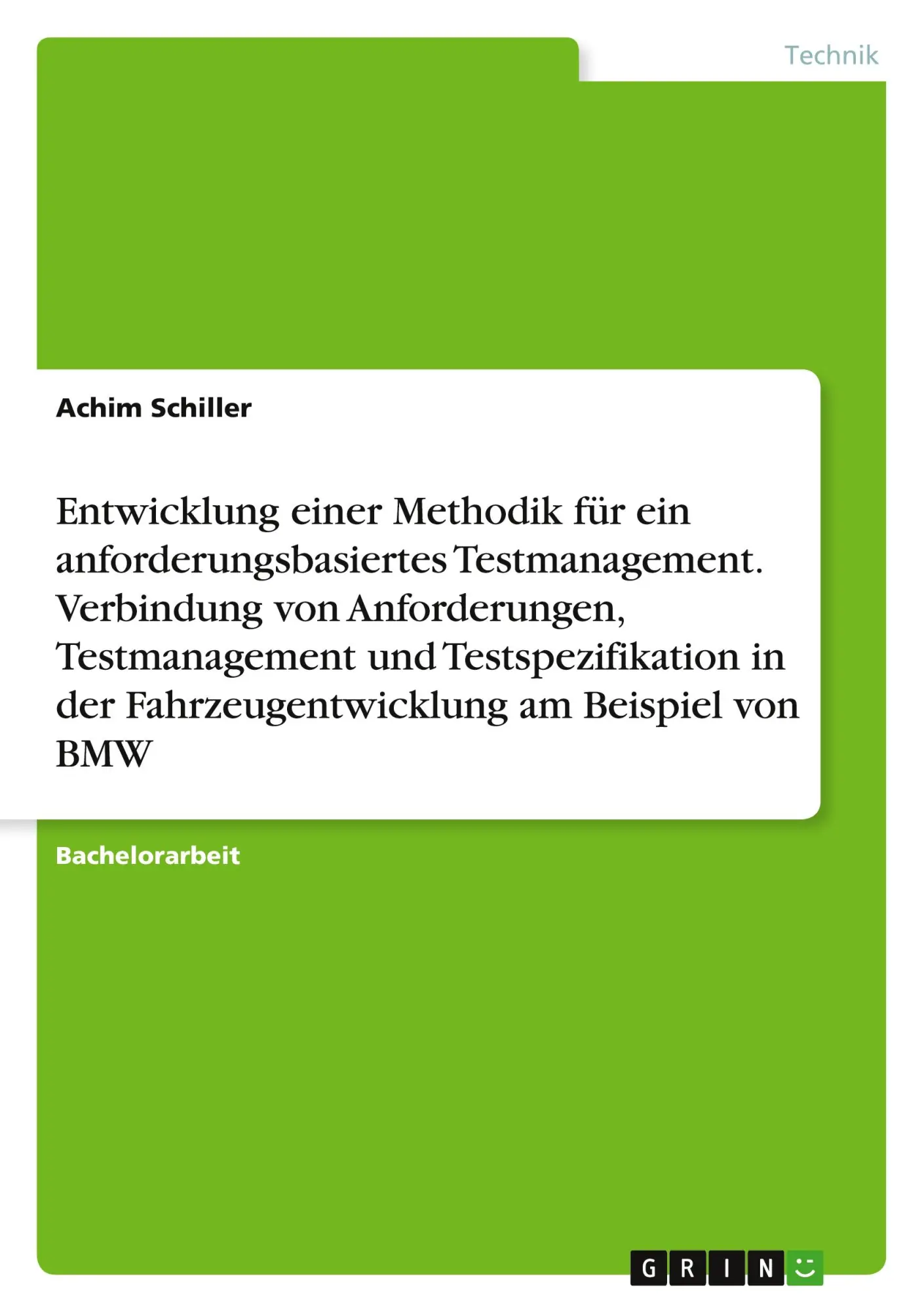 Cover: 9783389104064 | Entwicklung einer Methodik für ein anforderungsbasiertes...