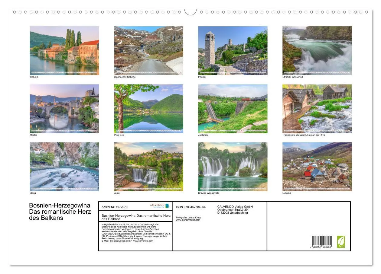 Bild: 9783457584064 | Bosnien-Herzegowina Das romantische Herz des Balkans (Wandkalender...