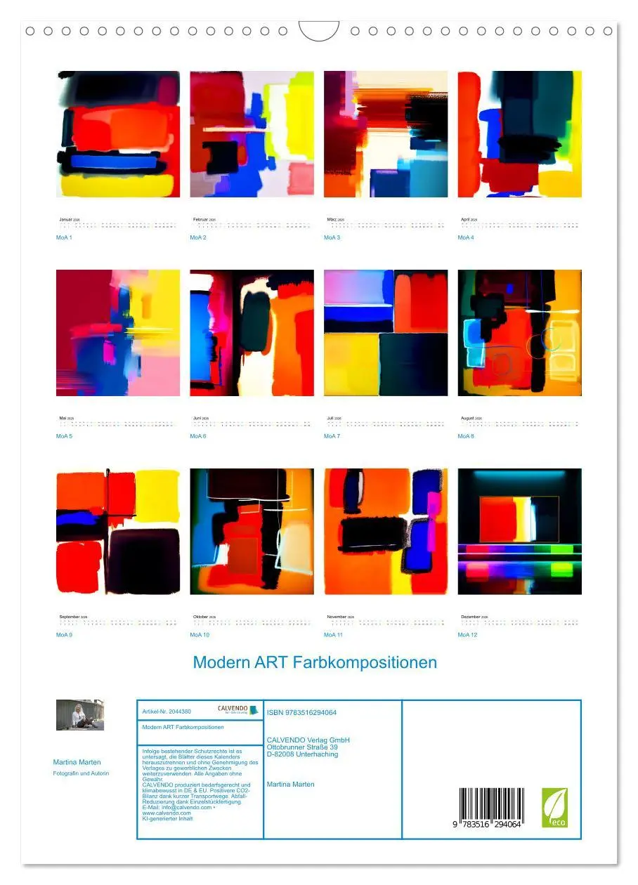 Bild: 9783516294064 | Modern ART Farbkompositionen (Wandkalender 2026 DIN A3 hoch),...