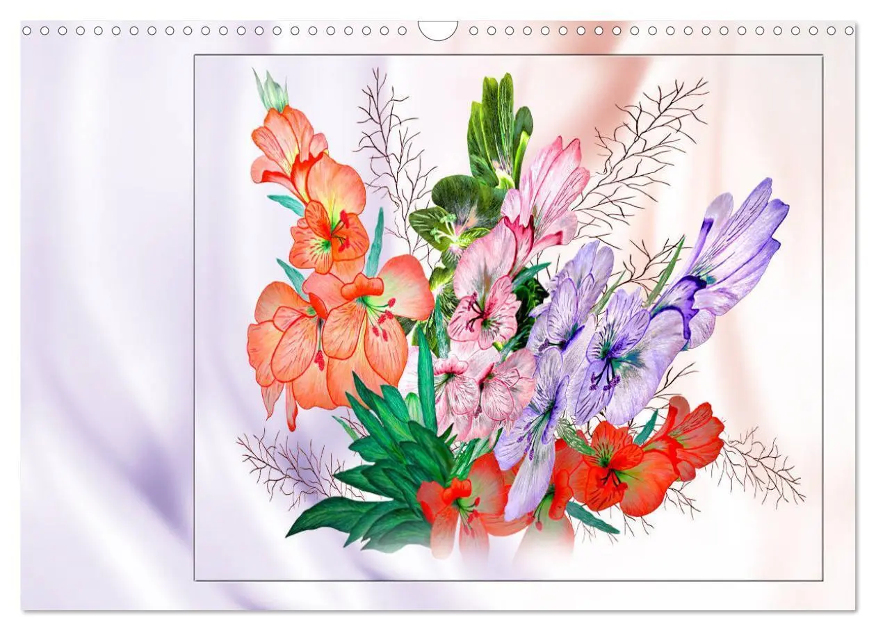 Bild: 9783435554164 | Blumen-Zeichnungen (Wandkalender 2025 DIN A3 quer), CALVENDO...