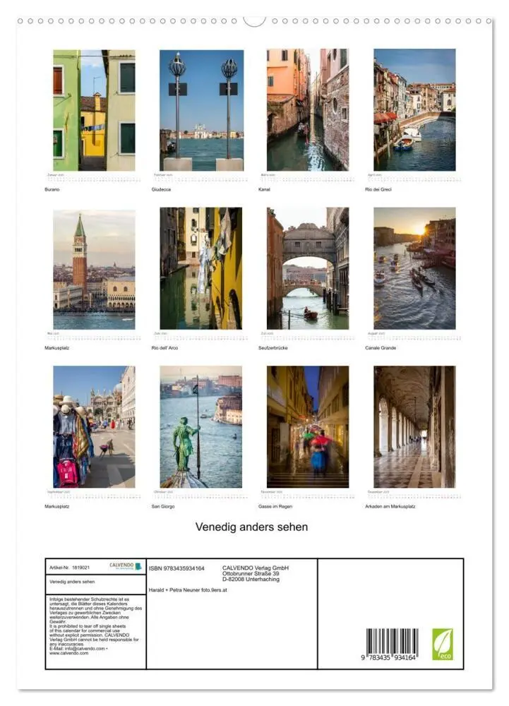 Bild: 9783435934164 | Venedig anders sehen (Wandkalender 2025 DIN A2 hoch), CALVENDO...