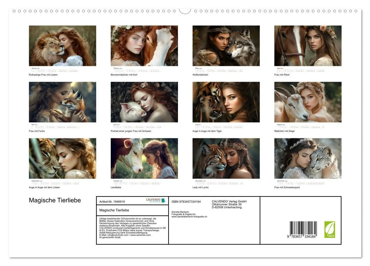 Bild: 9783457334164 | Magische Tierliebe (hochwertiger Premium Wandkalender 2026 DIN A2...