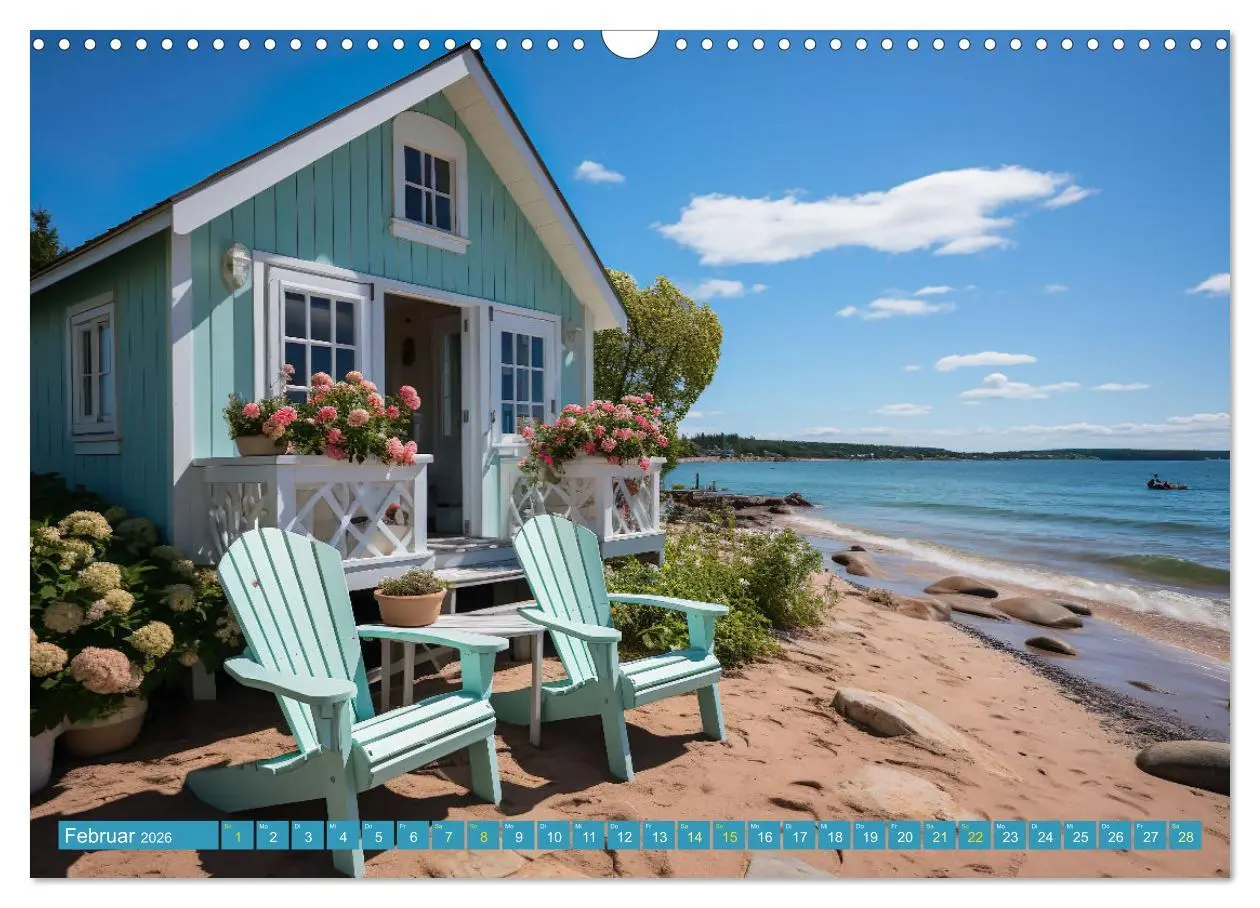 Bild: 9783457494264 | Wunderschöne Strandhäuser (Wandkalender 2026 DIN A3 quer), CALVENDO...