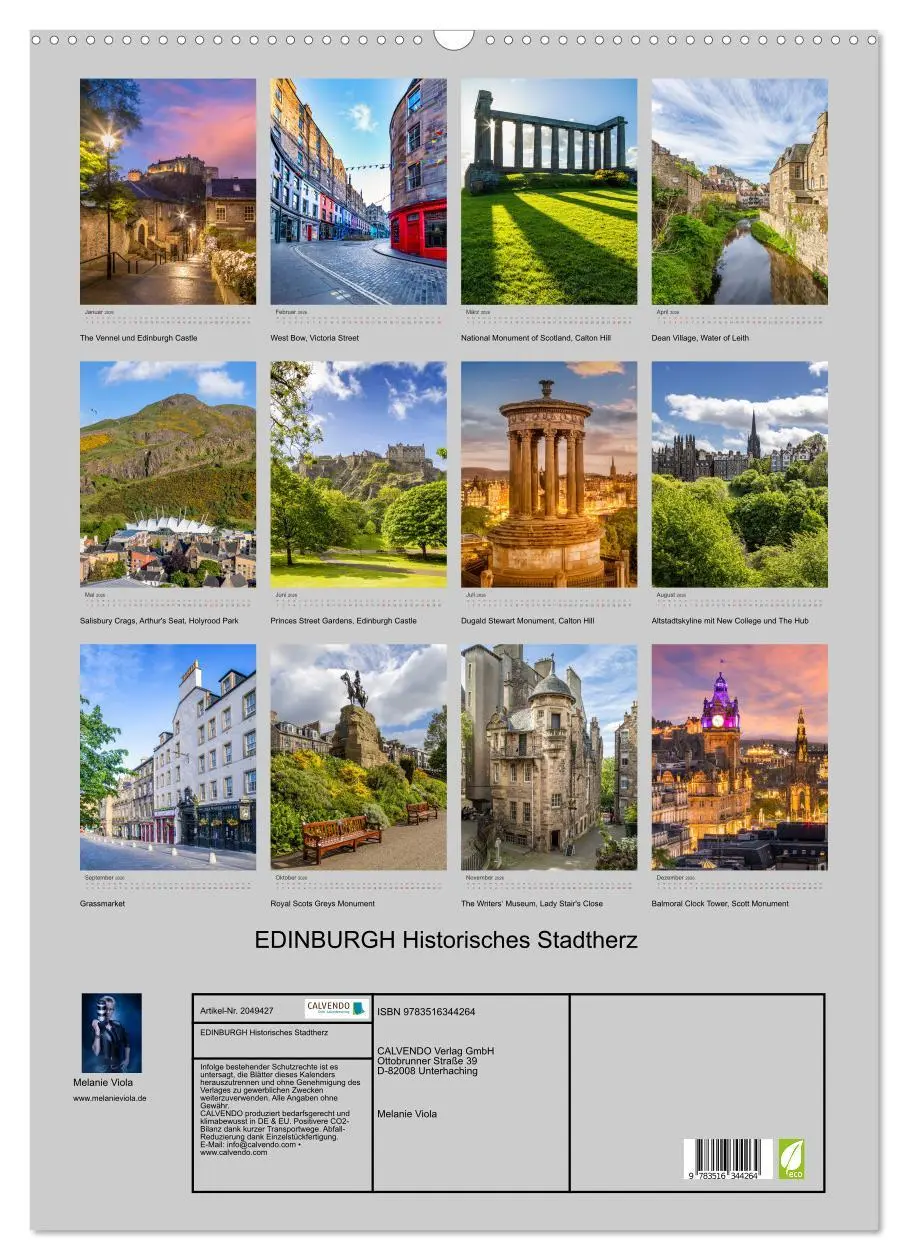 Bild: 9783516344264 | EDINBURGH Historisches Stadtherz (Wandkalender 2026 DIN A2 hoch),...