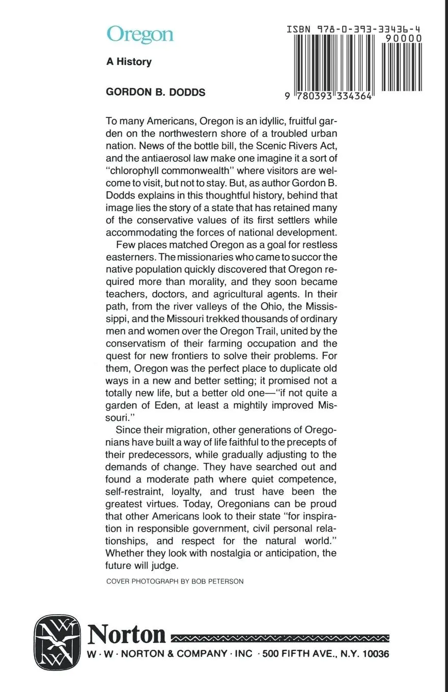 Rückseite: 9780393334364 | Oregon | A History | Gordon B. Dodds | Taschenbuch | Englisch | 1977