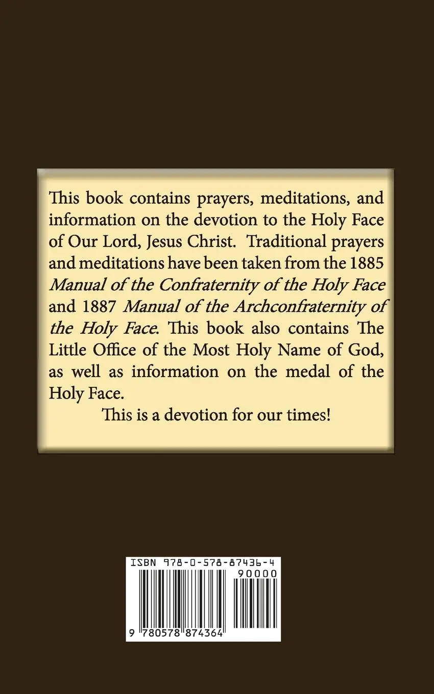 Rückseite: 9780578874364 | Prayers and Meditations of the Manual of the Holy Face | A. M. P.