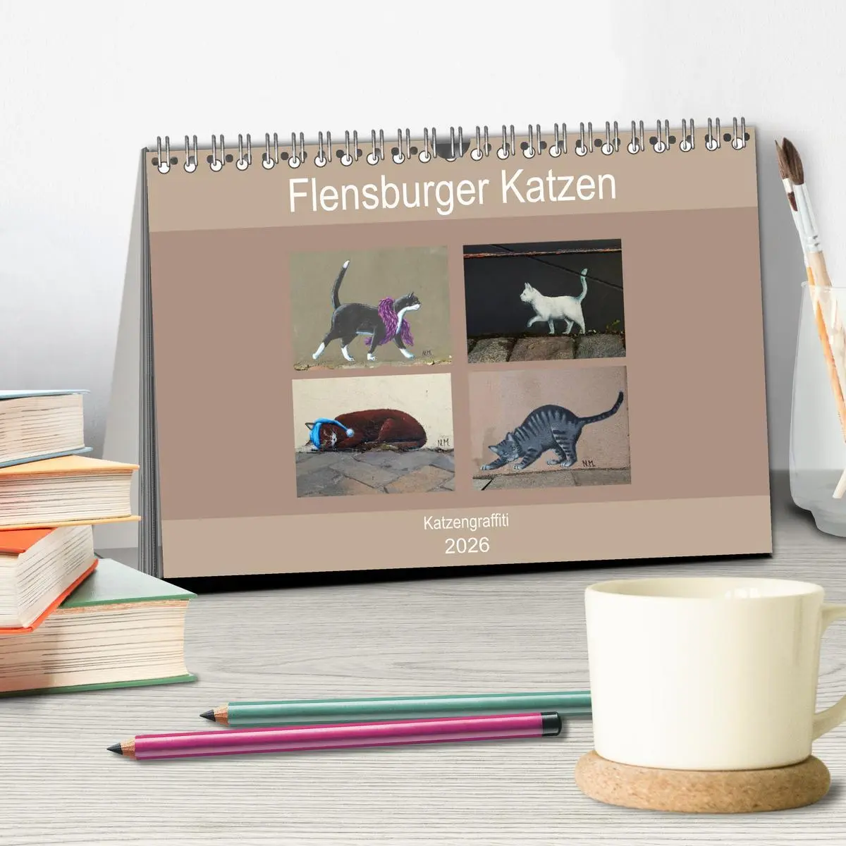 Bild: 9783457934364 | Flensburger Katzen (Tischkalender 2026 DIN A5 quer), CALVENDO...