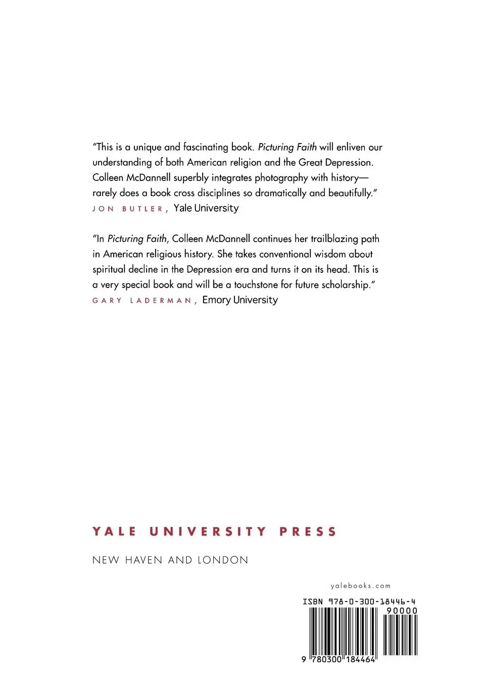 Rückseite: 9780300184464 | Picturing Faith | Photography and the Great Depression | Mcdannell