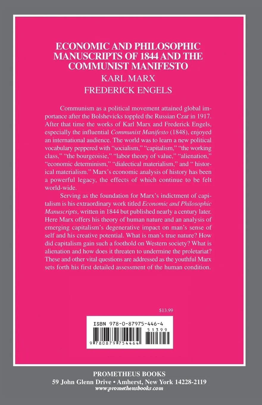 Rückseite: 9780879754464 | The Economic and Philosophic Manuscripts of 1844 and the Communist...