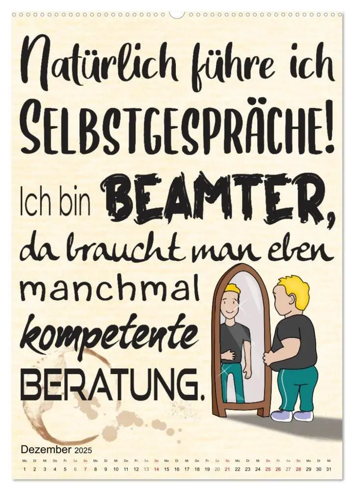 Bild: 9783435904464 | Beamten-Sprüche (Wandkalender 2025 DIN A2 hoch), CALVENDO...