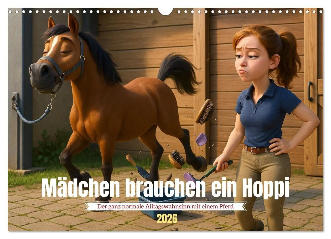 Cover: 9783516704464 | Mädchen brauchen ein Hoppi (Wandkalender 2026 DIN A3 quer),...