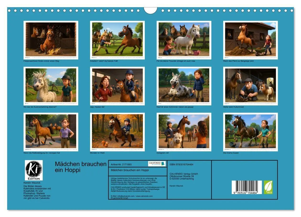 Bild: 9783516704464 | Mädchen brauchen ein Hoppi (Wandkalender 2026 DIN A3 quer),...