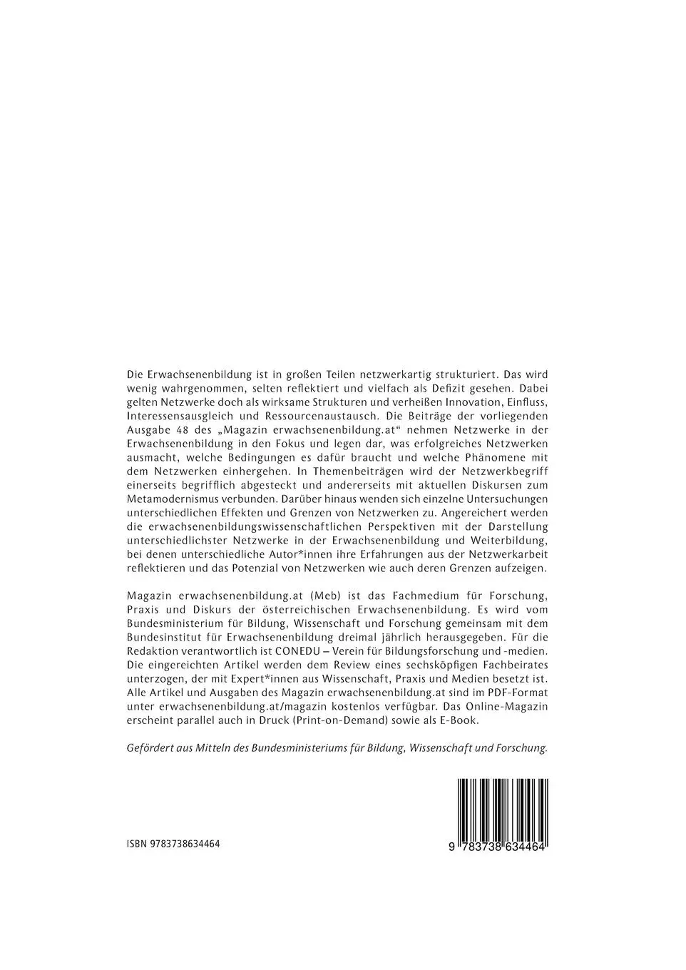 Rückseite: 9783738634464 | Netzwerke(n) in der Erwachsenenbildung | Eschenbach (u. a.) | Buch