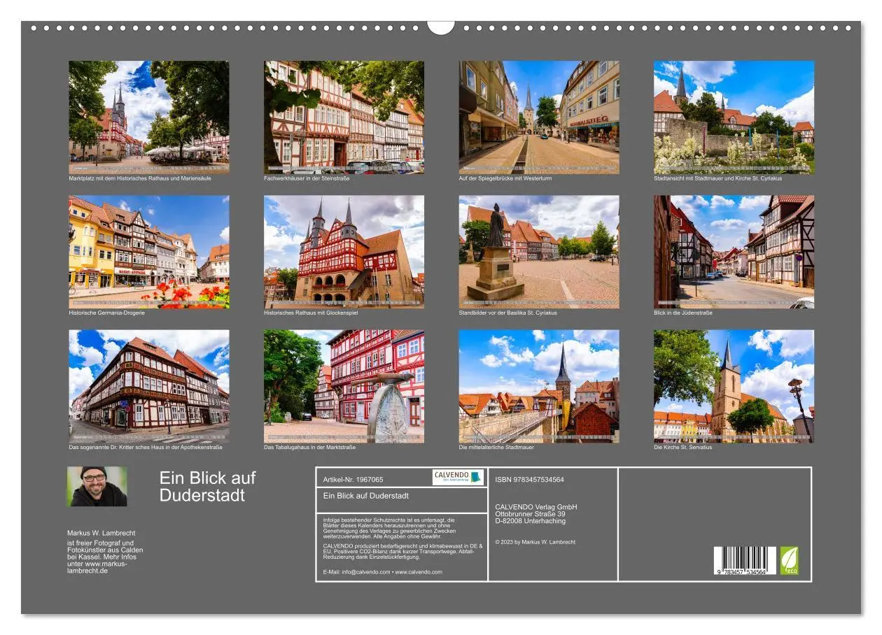Bild: 9783457534564 | Ein Blick auf Duderstadt (Wandkalender 2026 DIN A2 quer), CALVENDO...