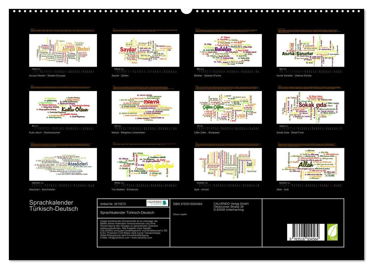 Bild: 9783516004564 | Sprachkalender Türkisch-Deutsch (hochwertiger Premium Wandkalender...