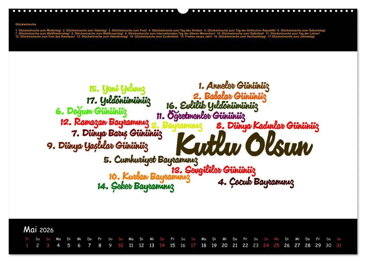 Bild: 9783516004564 | Sprachkalender Türkisch-Deutsch (hochwertiger Premium Wandkalender...