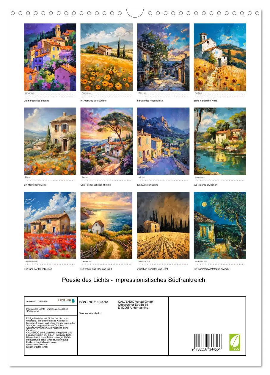 Bild: 9783516244564 | Poesie des Lichts - impressionistisches Südfrankreich (Wandkalender...