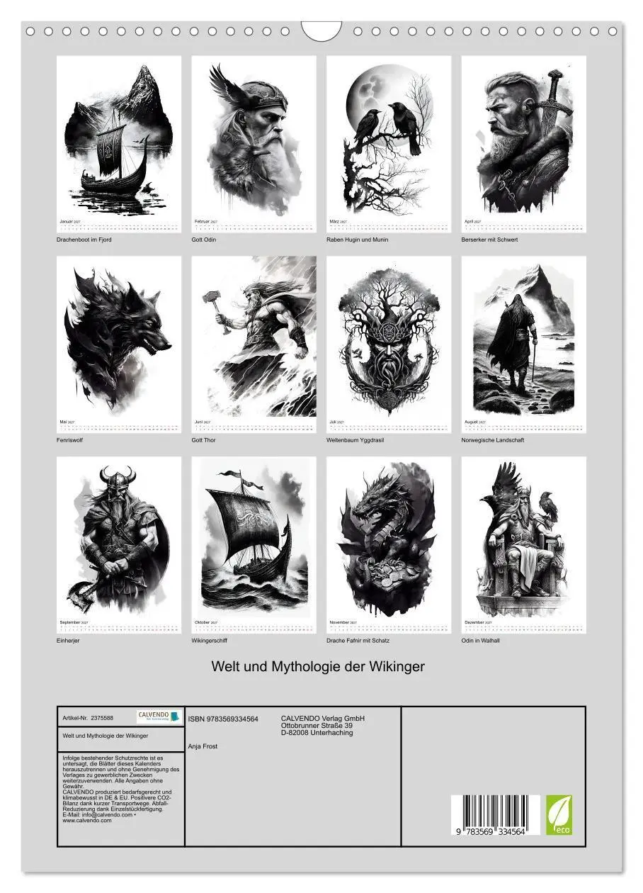 Bild: 9783569334564 | Welt und Mythologie der Wikinger (Wandkalender 2027 DIN A3 hoch),...