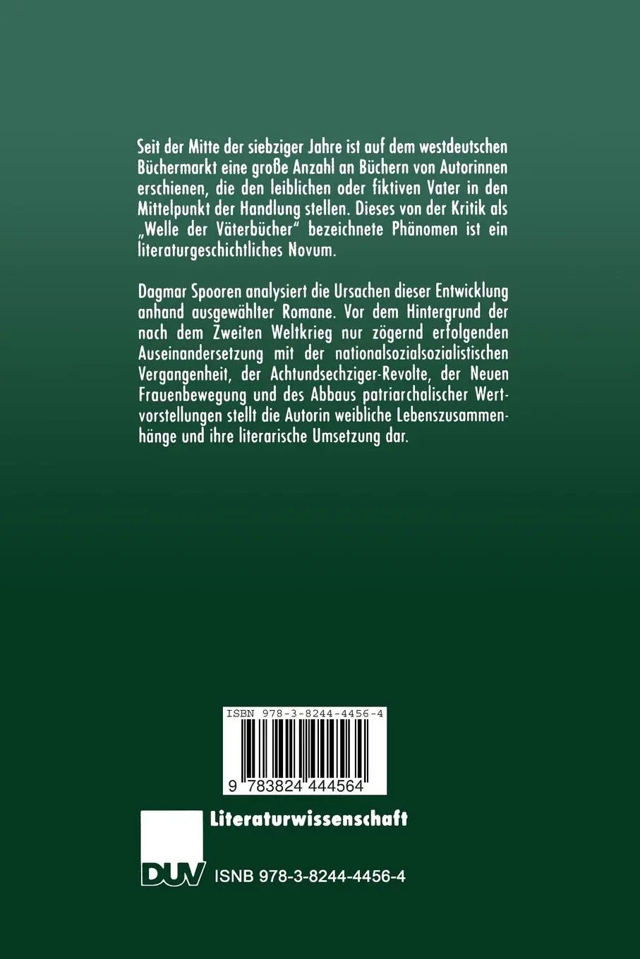 Rückseite: 9783824444564 | Unbequeme Töchter, entthronte Patriarchen | Dagmar Spooren | Buch