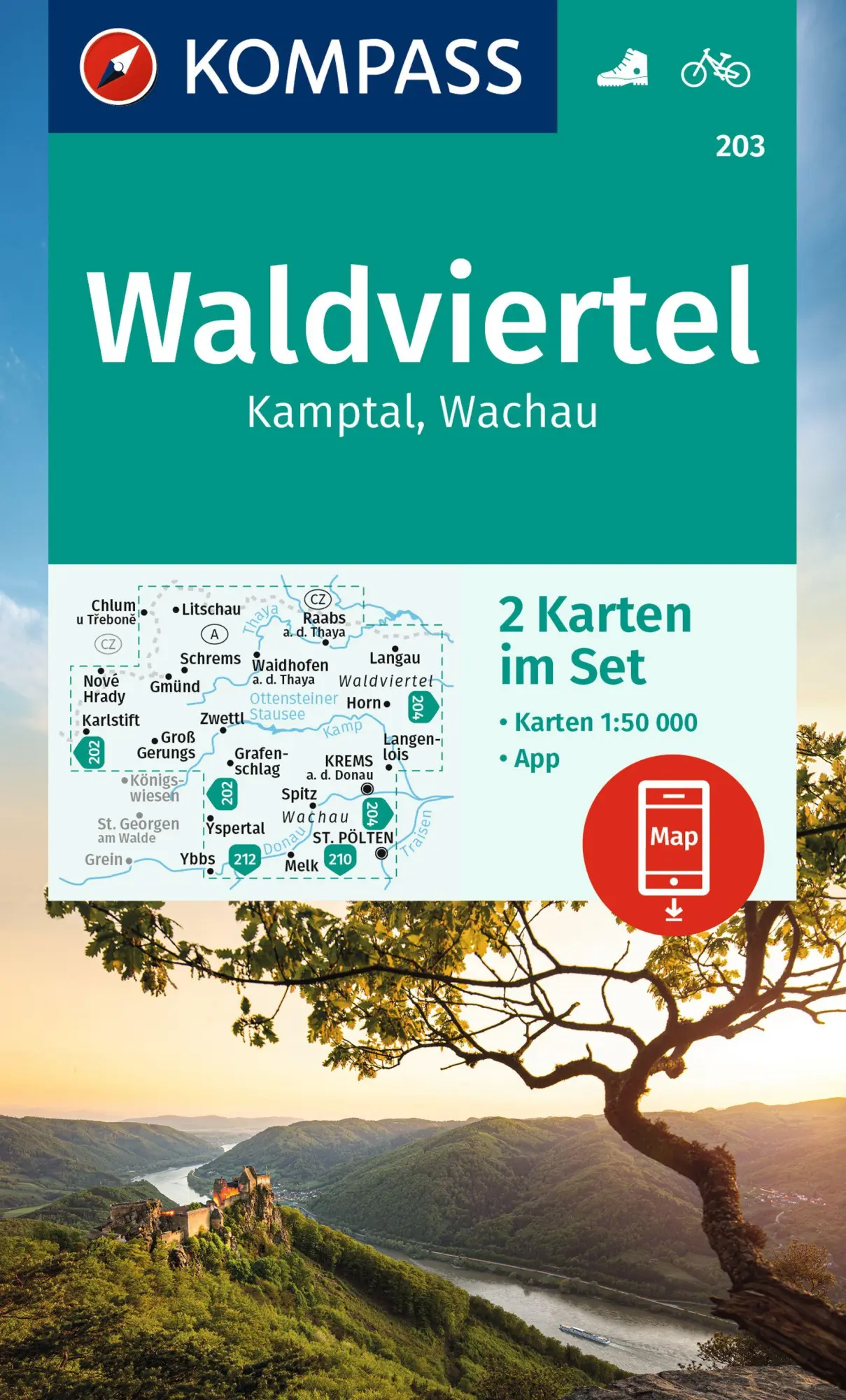 Cover: 9783991214564 | KOMPASS Wanderkarten-Set 203 Waldviertel, Kamptal, Wachau (2...