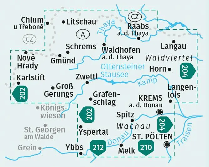 Bild: 9783991214564 | KOMPASS Wanderkarten-Set 203 Waldviertel, Kamptal, Wachau (2...