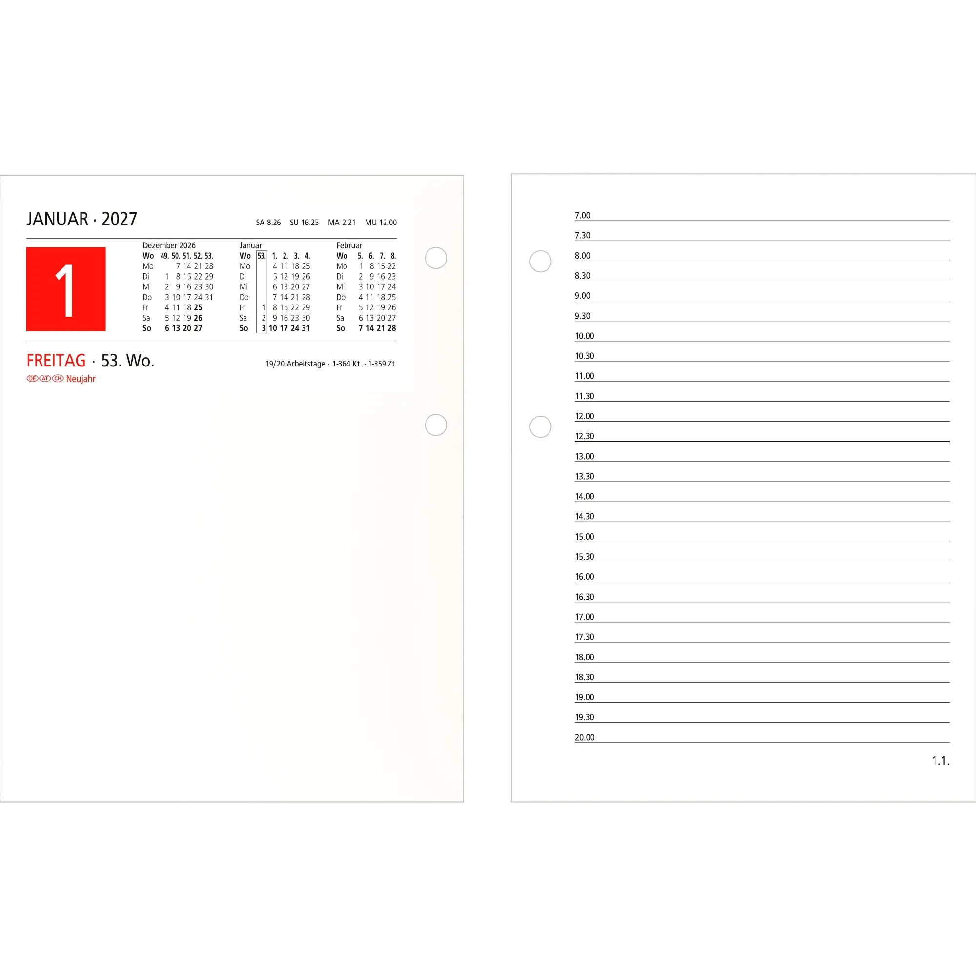 Bild: 4069095014664 | Umlegkalender 1T/2S 10,5x14,2 2027 | Neumann Verlage GmbH &amp; Co KG