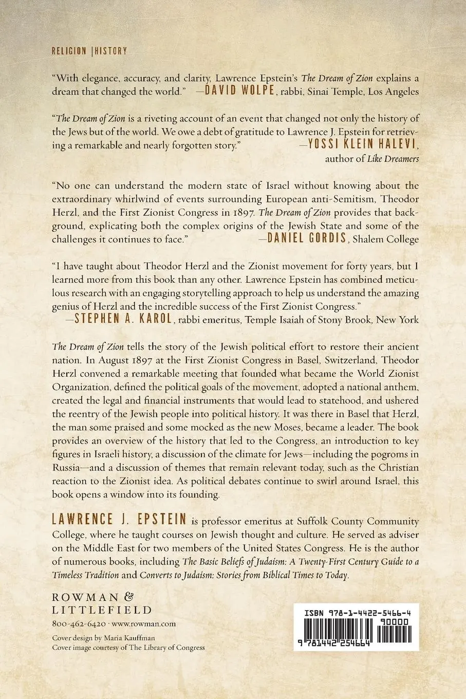Rückseite: 9781442254664 | Dream of Zion | The Story of the First Zionist Congress | Epstein